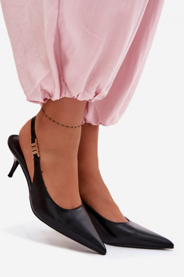 Sandales pour femmesImitacji Skóry avec des talons fins couleur noire Jelissey 2