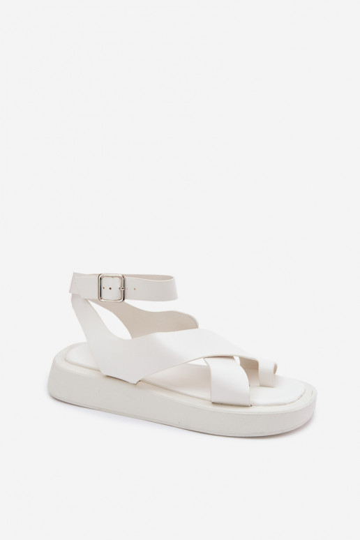 sandalen van ecoleer met platform Initte kleur Zella