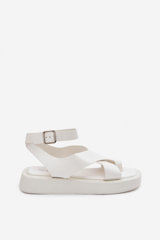 sandalen van ecoleer met platform Initte kleur Zella