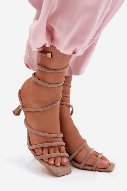 Dames sandalen met hakken Met Strepen beige Samara