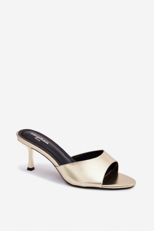 SlippersImitacji Skóry met dunne hakken gouden kleur Melissea