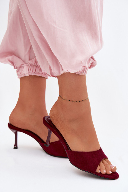SlippersImitacji van suèdeu met dunne hakken bordeaux Melissea