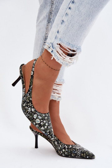 Versierd Dames sandalen met dunne hakken met bloemen zInart Olivelle