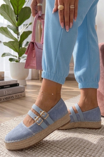 Blauwe platform espadrilles...