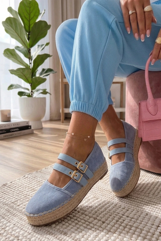Blauwe platform espadrilles Marcelle