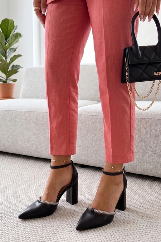 Zwarte schoenen met zirconia Madeleine