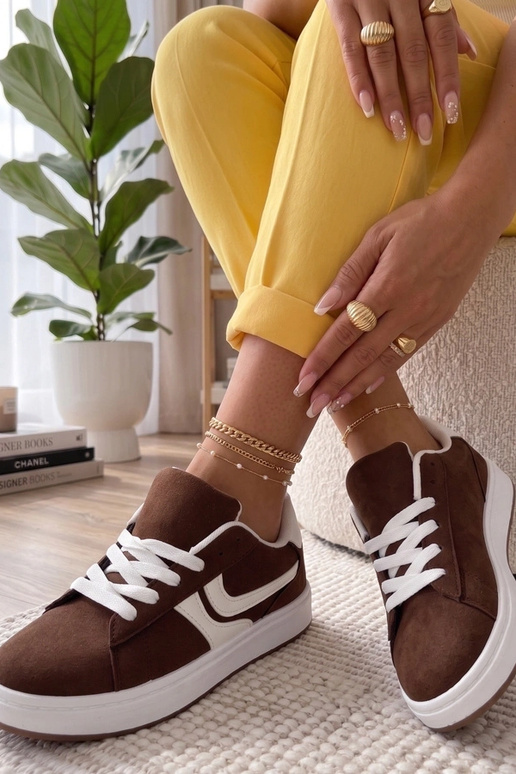 Baskets marron à plateforme Wilhelmina