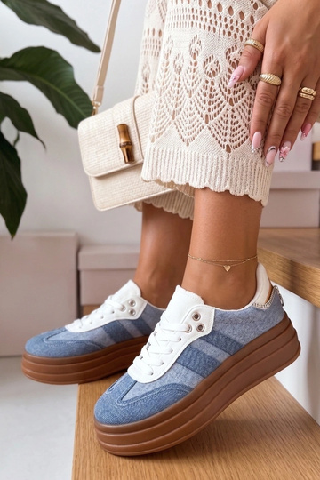 Blauwe sneakers met platform Arianne 2