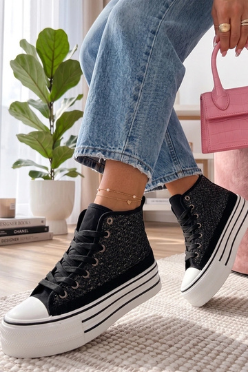 Schwarze Sneakers über dem Knöchel Piper 2