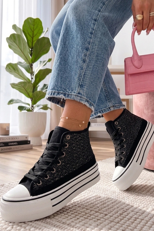 Baskets noires montantes Piper
