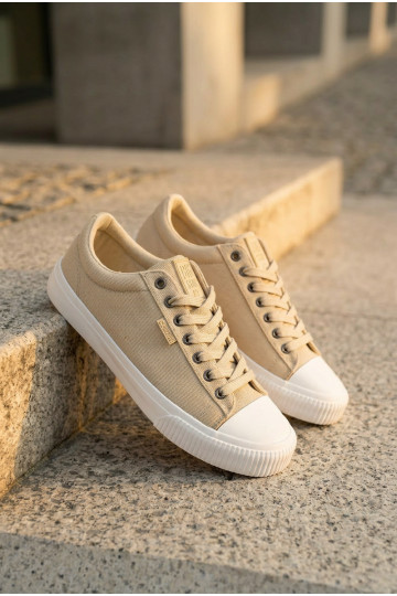 Chaussures décontractées basses beiges pour hommes