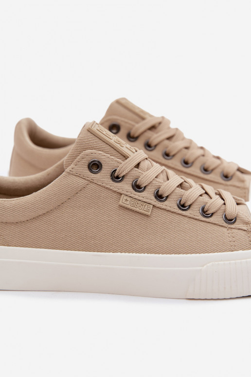 Chaussures décontractées basses beiges pour hommes