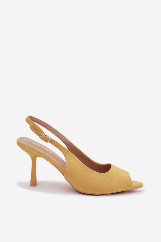 Damen Sandalen aus Kunstwildleder in gelb Sevina