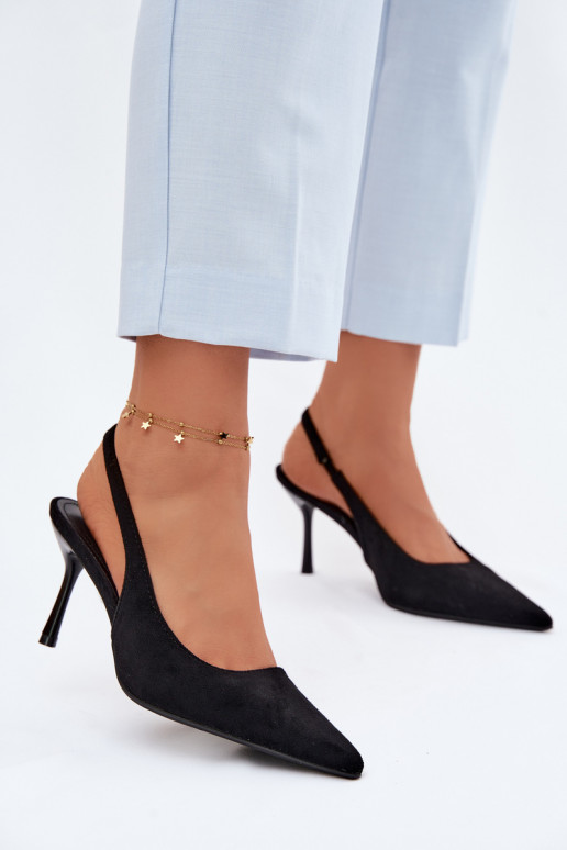 Damen Sandalen aus Kunstwildleder in schwarz Kevina