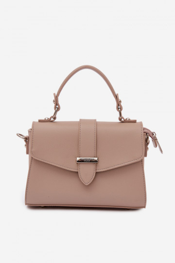 Sac postier avec rubans décoratifs couleur sable foncé Belveta