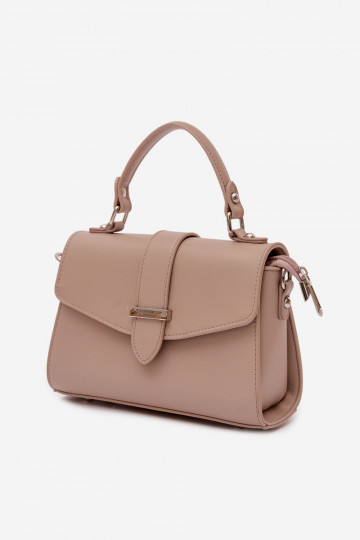 Sac postier avec rubans décoratifs couleur sable foncé Belveta 2