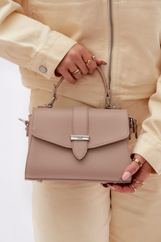 Handheld Briefträger mit Zierstreifen DunkelBeige Belveta