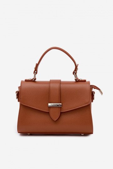 Postbode tas met decoratieve linten in bruin Belveta