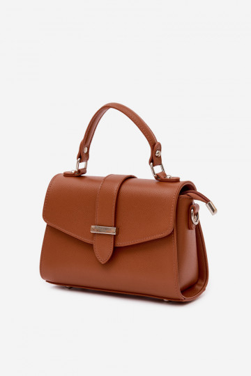 Postbode tas met decoratieve linten in bruin Belveta 2