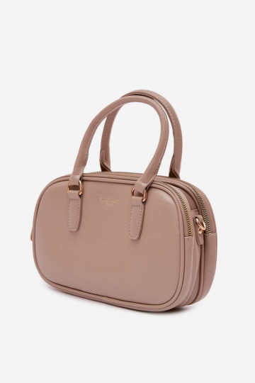 Sac de type valise couleur sable foncé en simili cuir Soraya 2