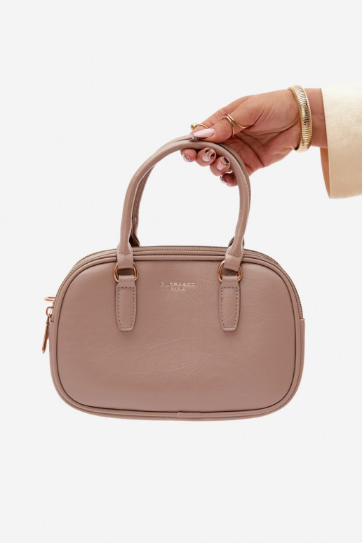 Handheld Typu Stamm Klein aus Öko-Leder DunkelBeige Soraya