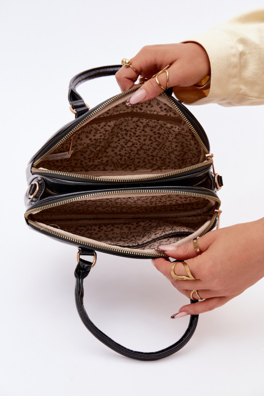 Handheld Typu Stamm Klein aus Öko-Leder SchZuarz Soraya