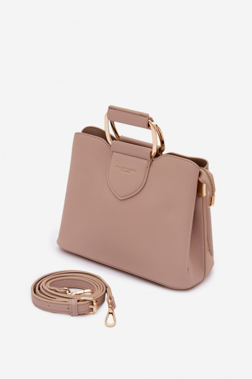 Ordinateur de poche Tronc Petit en cuir écologique Sombrebeige Lorielle