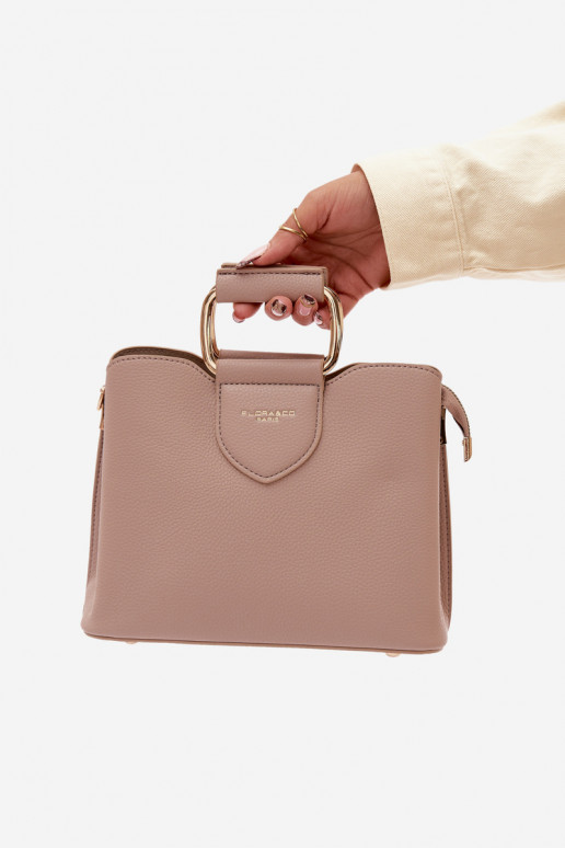 Handheld Stamm Klein aus Öko-Leder DunkelBeige Lorielle