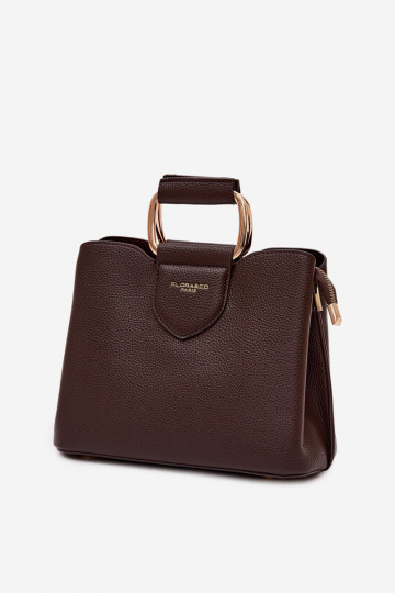 Chocolade koffer tas van kunstleer Lorielle 2