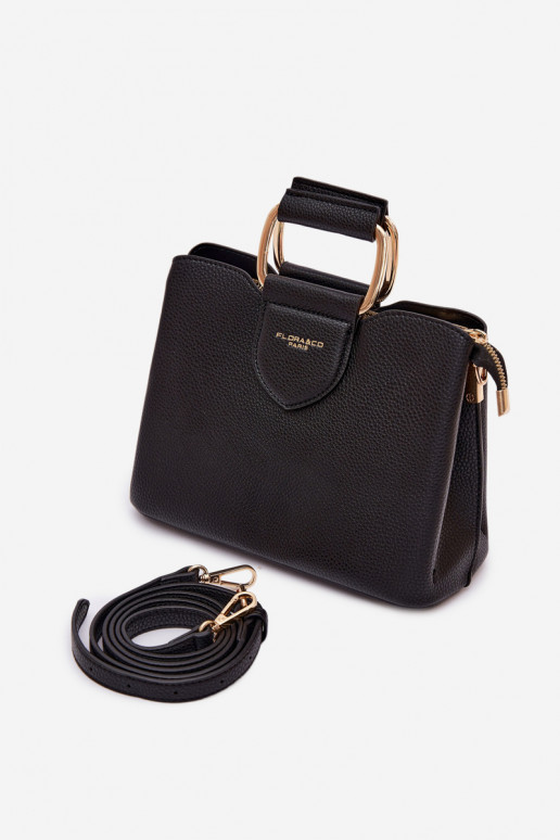 Ordinateur de poche Tronc Petit en cuir écologique noir Lorielle