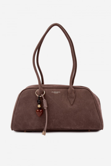 Sac couleur sable foncé avec pendentifs en daim synthétique Noelia