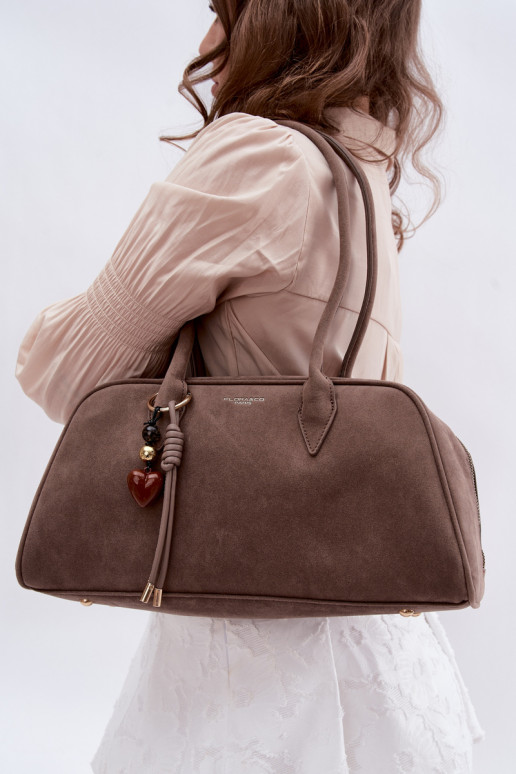 aus Öko-INildlederoZua HandheldBrelokiem DunkelBeige Noelia