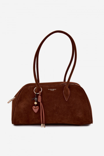 Sac couleur marron avec pendentifs en daim synthétique Noelia