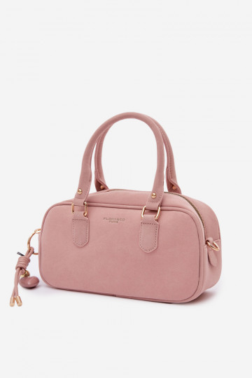 Petit sac de type valise rose en daim synthétique Annelle 2
