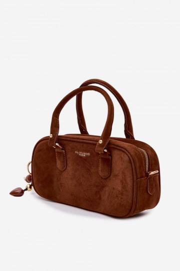 Sac de type valise couleur marron en daim synthétique Annelle 2