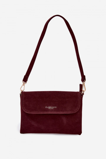 Petit sac en suède artificiel couleur bordeaux Lucelle