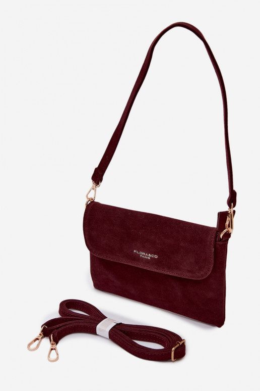 Een kleine handtasvan eco-suèdeu bordeaux Lucelle