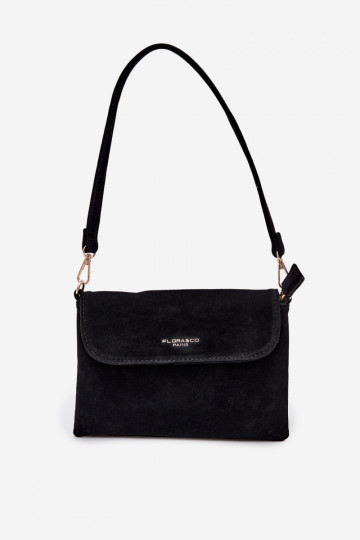 Petit sac en suède artificiel couleur noire Lucelle