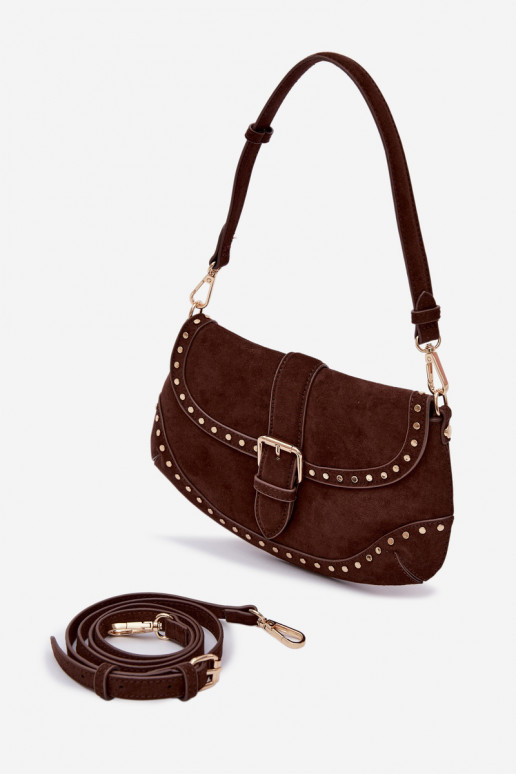 Handtas met klinknagels van eco-suèdeoIna CzekoladoIna Clarielle