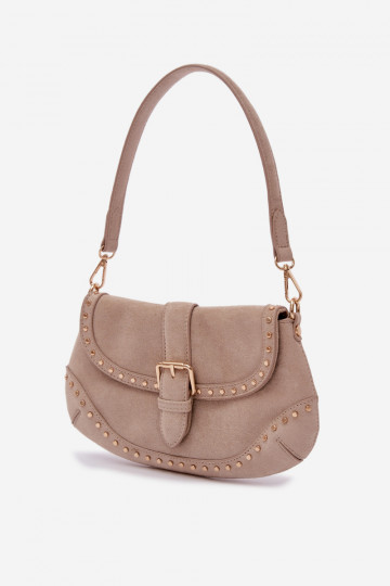 Sac avec clous en suède artificiel couleur sable vif Clarielle 2