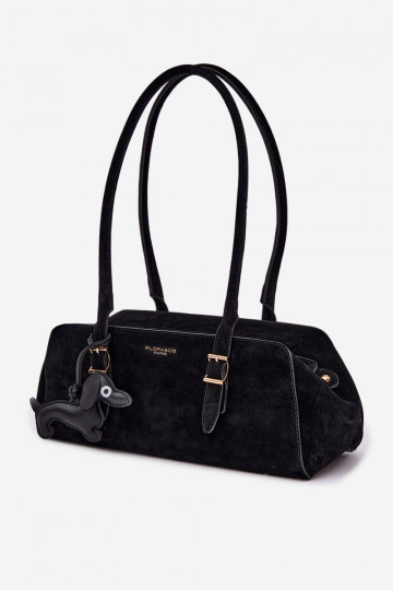 Sac en simili daim avec porte-clés couleur noire Noely 2