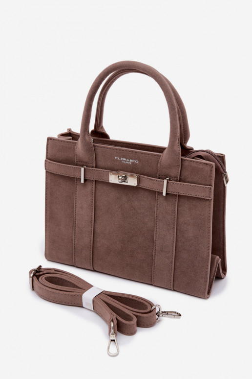 Handtas Typu Een stamImitacji van suèdeu Donkerbeige Noressa