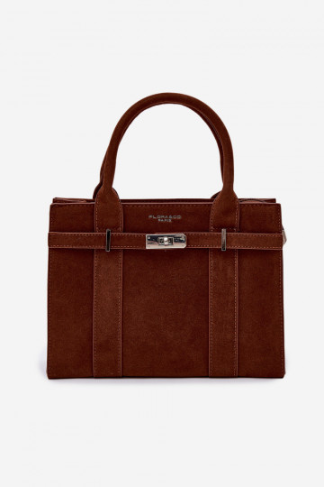 Sac de type bagage en simili daim couleur marron Noressa