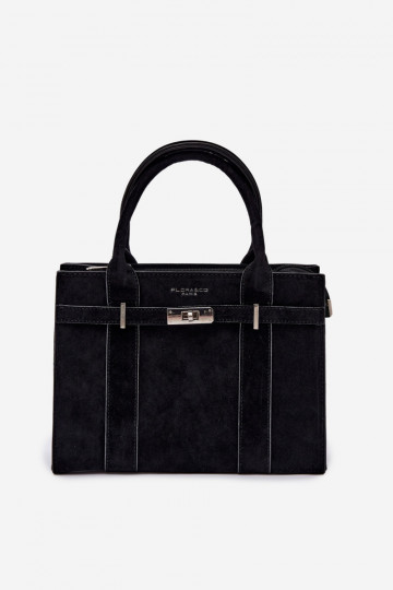 Sac de type bagage en simili daim couleur noire Noressa
