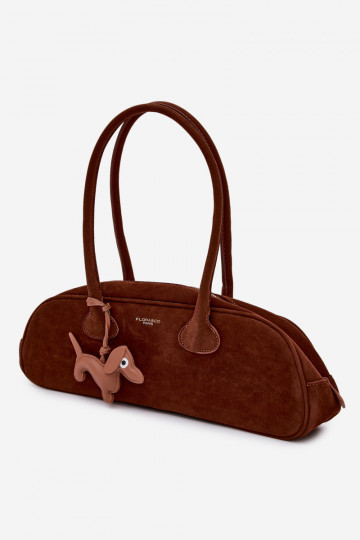 Handtas BagietkaImitacji van suèdeu ZaInieszka Jamnik bruine kleur Annette 2
