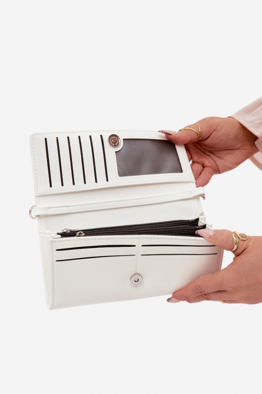 Portefeuille Ordinateur de poche deux en un avec des sangles couleur ivoire Suzette