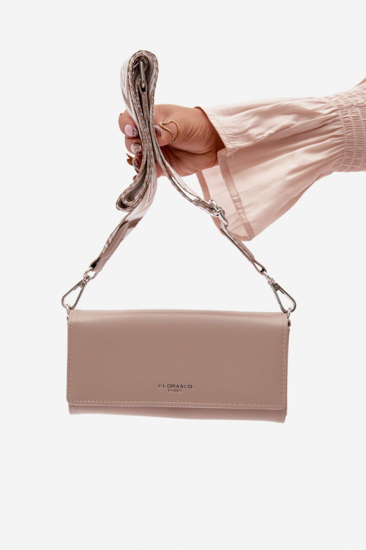 Portefeuille Ordinateur de poche deux en un avec des sangles couleur ivoire Suzette