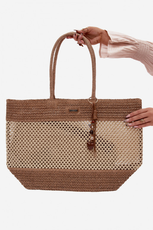 Geflochten Handtasche/Tasche Käufer GroßBrelokiem elfenbeinfarbe Lucette