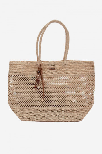 Tressé Sac à main/sac Acheteur GrandBrelokiem Brillammentbeige Lucette