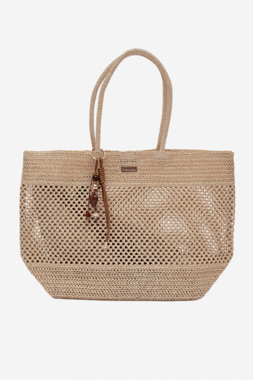 Geflochten Handtasche/Tasche Käufer GroßBrelokiem HellBeige Lucette